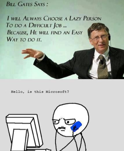 Funny Pictures About MicroSoft and Bill gates