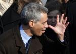 Incoming White House Chief of Staff Rahm Emanuel gestures prior to inauguration ceremony of Barack Obama as President of the United States in Washington