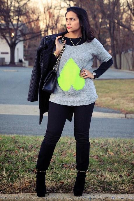 Jacket - Francesca's, Sweater - Villa, Jeans - Joe's, Boots - Donald J. Pliner, Grey Ring - Shop Jami Necklace - via Rocksbox, Tanvii.com