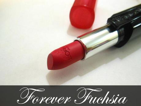 L'Oreal Infallible Le Rouge Lipstick Forever Fuchsia : Review, Swatch, FOTD, LOTD