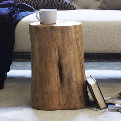 Natural Tree Stump Side Table