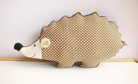 Hedgehog Nursery, Woodland Nursery Decor, hedgehog pillow, brown nursery