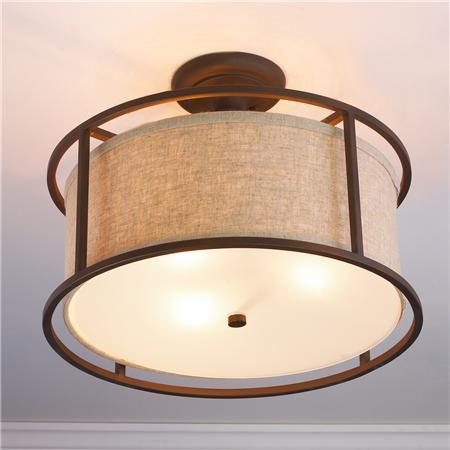  Springfield Drum Shade Semi Flush Ceiling Light