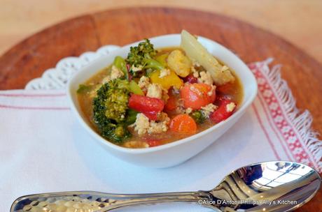 Red Curry & Cumin Chicken Veggie Soup