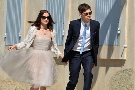 Keira knightley jacket over short wedding dress