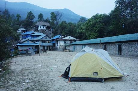We also camped in front of a school in a very small village as there was no other flat ground around.
