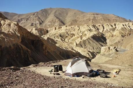 Camping in the barren high altitude desert of Ladakh. We were over 3,200m for over six weeks.