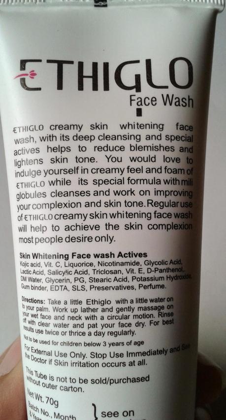 Ethiglo Skin Whitening Deep Cleansing  Face Wash Review