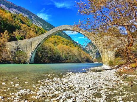 One of the many arch bridges to be found in Epirus, Greece.