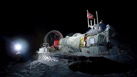 Two Norwegian Scientists Exploring the Arctic Ocean via Hovercraft
