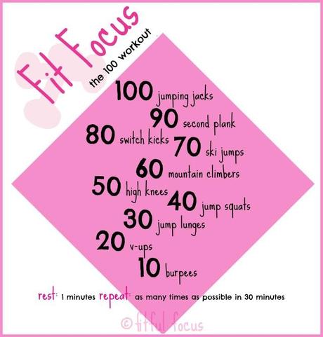 The 100 Workout via Fitful Focus #workout #HIIT #sweat #fitness