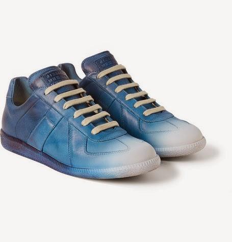 Blue Mood:  Maison Martin Margiela Dégradé Panelled Leather Sneakers