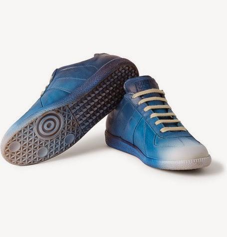 Blue Mood:  Maison Martin Margiela Dégradé Panelled Leather Sneakers