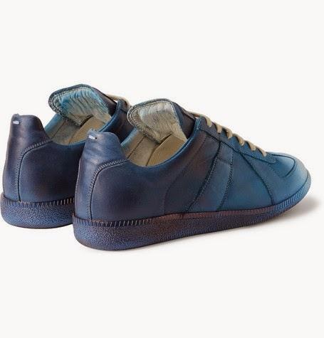 Blue Mood:  Maison Martin Margiela Dégradé Panelled Leather Sneakers