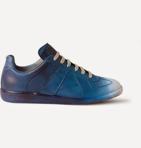 Blue Mood:  Maison Martin Margiela Dégradé Panelled Leather Sneakers