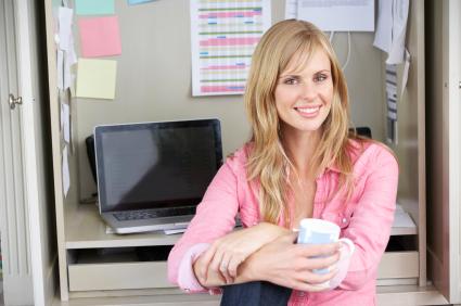 Woman Working In Home Office