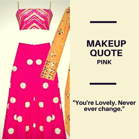 Makeup Of The Day | With Bright Pink Blouse and Golden Necklace