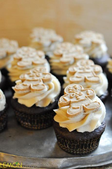 Chocolate Gingerbread Cupcakes with Brown Sugar Buttercream