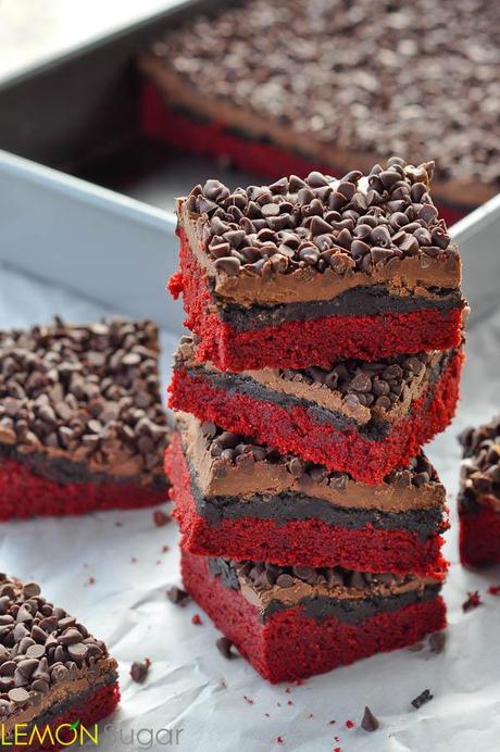 Red Velvet Truffle Brownies