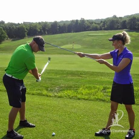 Teaching Chris golf