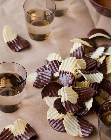Chocolate Covered potato chips party appetizer