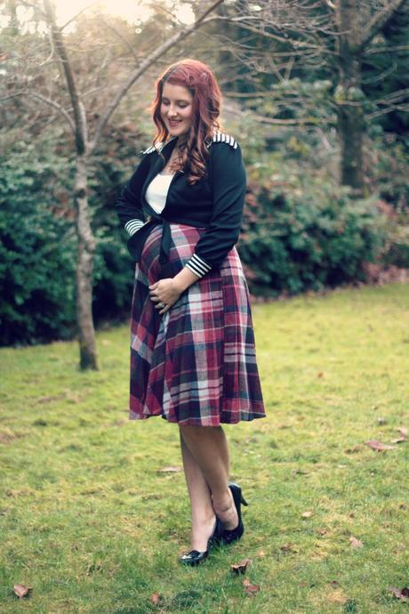 Vintage Plaid Skirt and Striped Bolero | www.eccentricowl.com