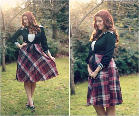 Vintage Plaid Skirt and Striped Bolero | www.eccentricowl.com