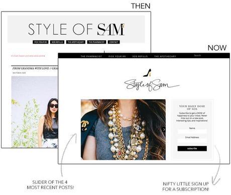 style of sam, new blog design