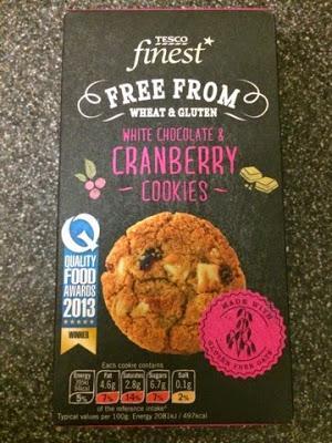 Today's Review: Tesco Finest Free From White Chocolate & Cranberry Cookies