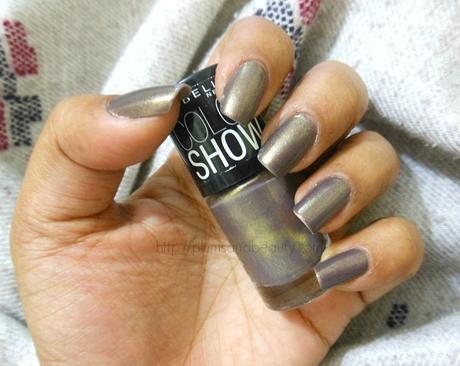 Taupe Brown Nails with Maybelline Color Show Nail Color (221) Buried Treasure : Review