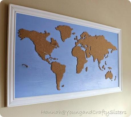 Diy Framed Cork Board World Map Paperblog