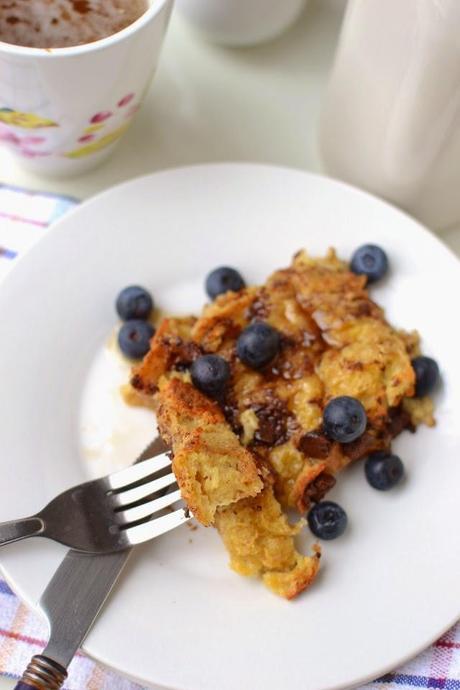 Baked French Toast with Chocolate Chips