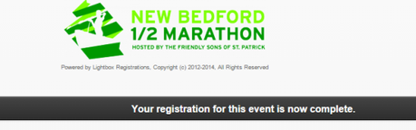 New Bedford Half Marathon Confirmation