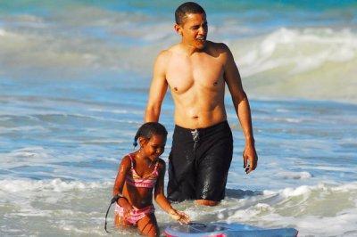 Obama in swim trunk