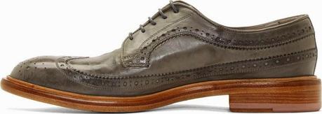 Nattily Neutral:  Paul Smith Washed Grey Leather Longwing Brogues