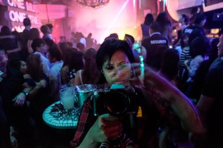 Charlene working faster than the camera can capture at Zouk Singapore nightclub.