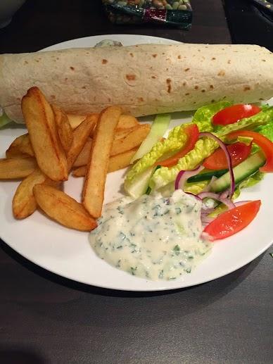 Turkey Mince Meatball Wrap with Mint Yogurt Sauce