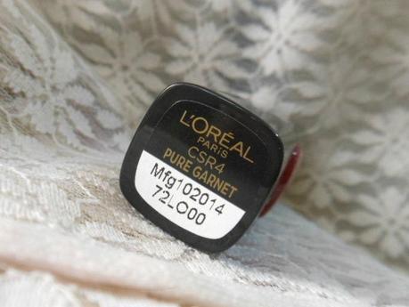 L'Oreal Paris Color Riche Pure Red Lipstick Pure Garnet : Review, Swatch, FOTD