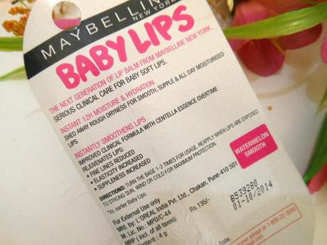 Maybelline Baby Lips Watermelon Smooth, Lychee Addict : Review