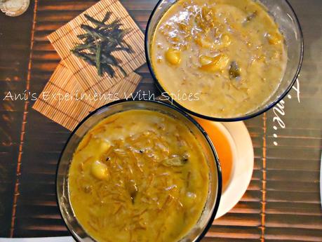 Nolen Gur diye Sewainer Payesh (Vermicelli Pudding With Date Palm Jaggery)