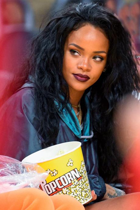 Rihanna Attends Lakers Game