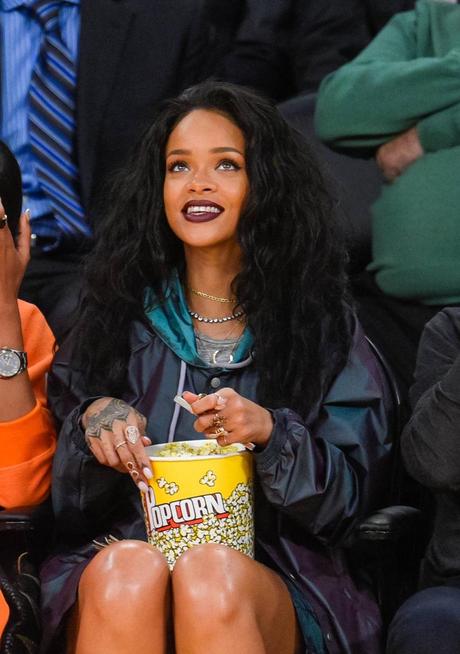 Rihanna Attends Lakers Game
