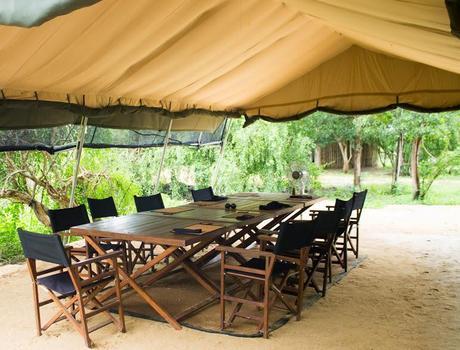 Leopard Trails: A Review of the Yala Camp and Safari Lunch tent where hearty local Sri Lankan dishes are served at the Leopard Trails camp near Yala in Sri Lanka.