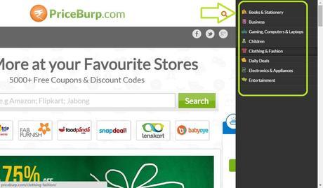 priceburp coupon website