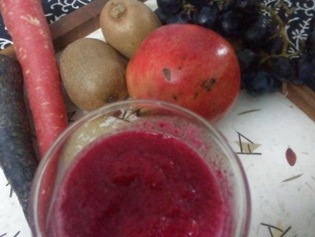 Ruby Red and Green Godess Smoothie-Raw Vegetable and Fruit Juice- Health in a Glass