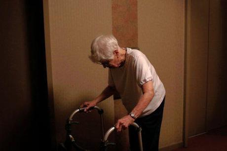 elderly woman with walker