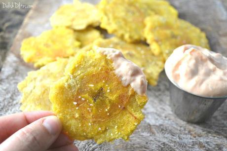 Tostones (Fried Plantains) with MayoKetchup | Delish D'Lites