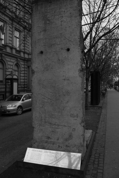 A section of Berlin Wall located outside the Terror House (Terror Haza) Museum