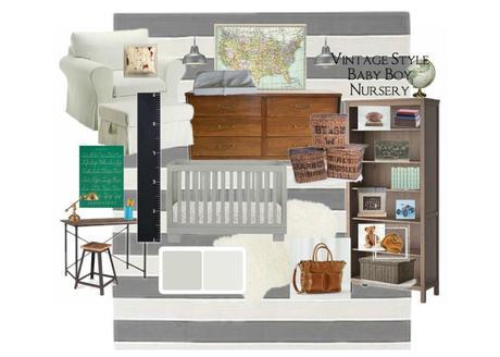 Vintage Style Baby Nursery Mood Board by Chic California
