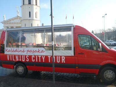 Vilnius City Tour: My Audio Guided Bus Tour of Lithuania’s Capital The bus for my Vilnius City Tour.